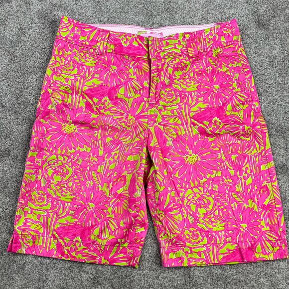 Lilly Pulitzer Resort Fit Bermuda shorts pink/lime size 8 - Picture 1 of 9